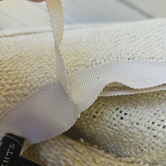 Allsaints straw hat natural with brown leather band with tags flawed - Picture 12 of 12